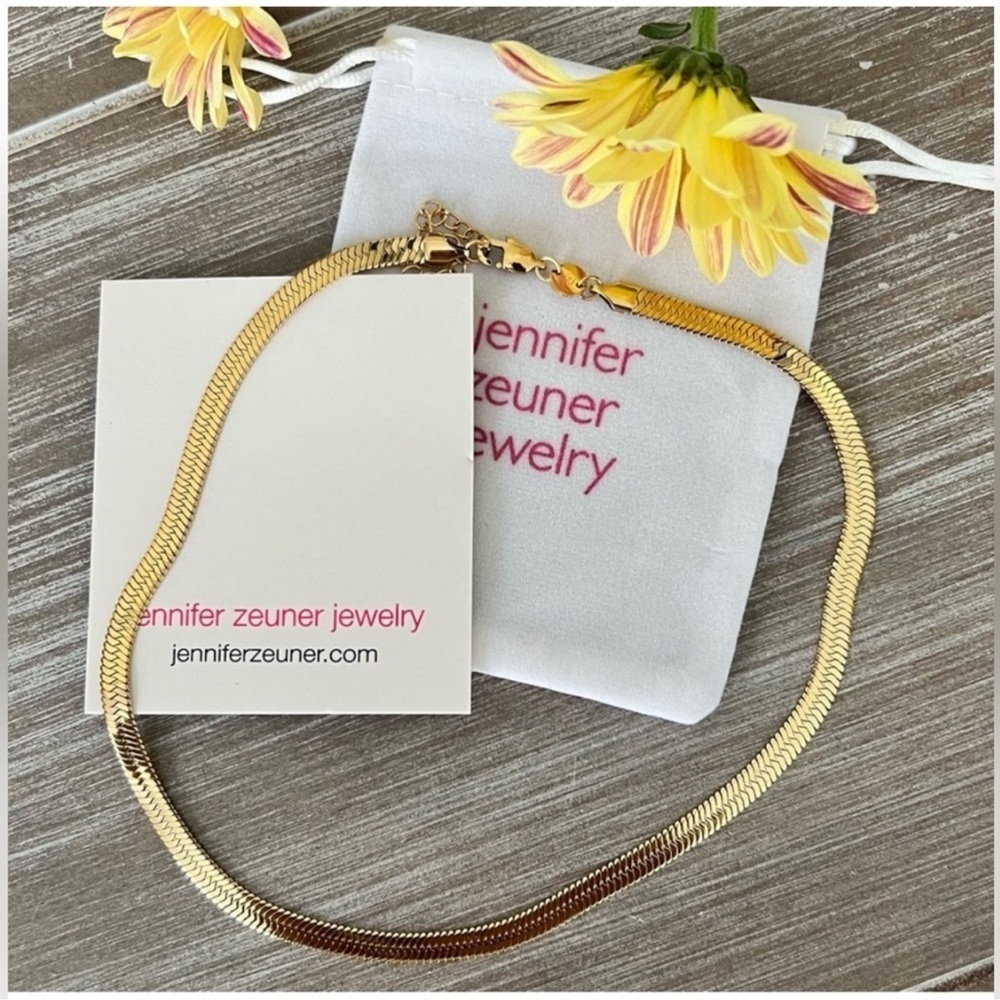 NIB Jennifer Zeuner Karli Necklace 14K yellow gold plated gold vermeil NEW - Picture 10 of 11